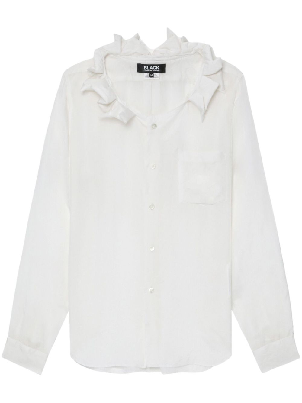 Black Comme Des Garçons transparent-design long-sleeve shirt - White von Black Comme Des Garçons