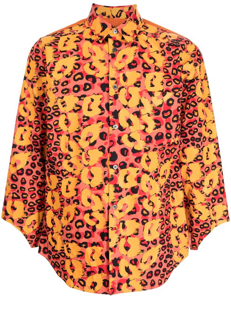 Black Comme Des Garçons x Filip Pagowski print cut-out cuff shirt - Red von Black Comme Des Garçons