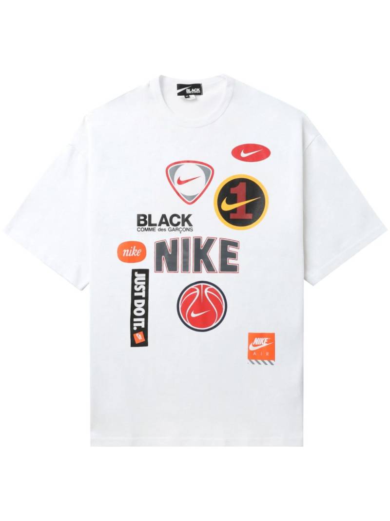 Black Comme Des Garçons x Nike logo-print cotton T-shirt - White von Black Comme Des Garçons