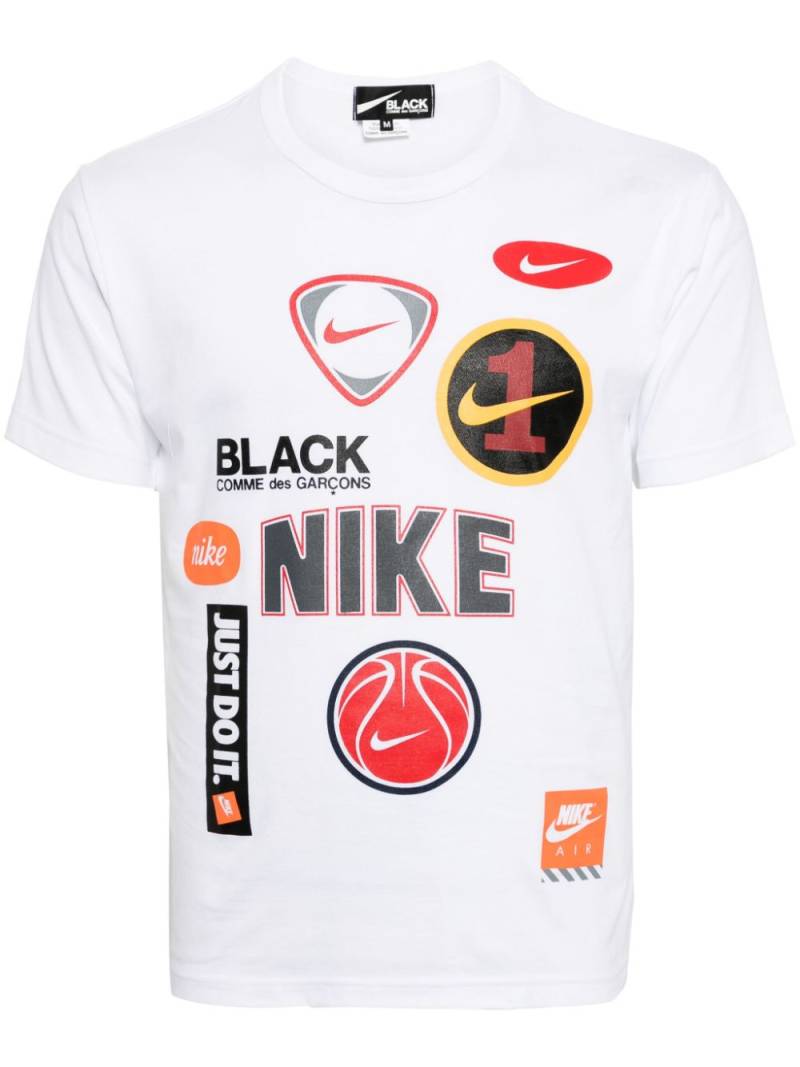 Black Comme Des Garçons x Nike logo-print cotton T-shirt - White von Black Comme Des Garçons