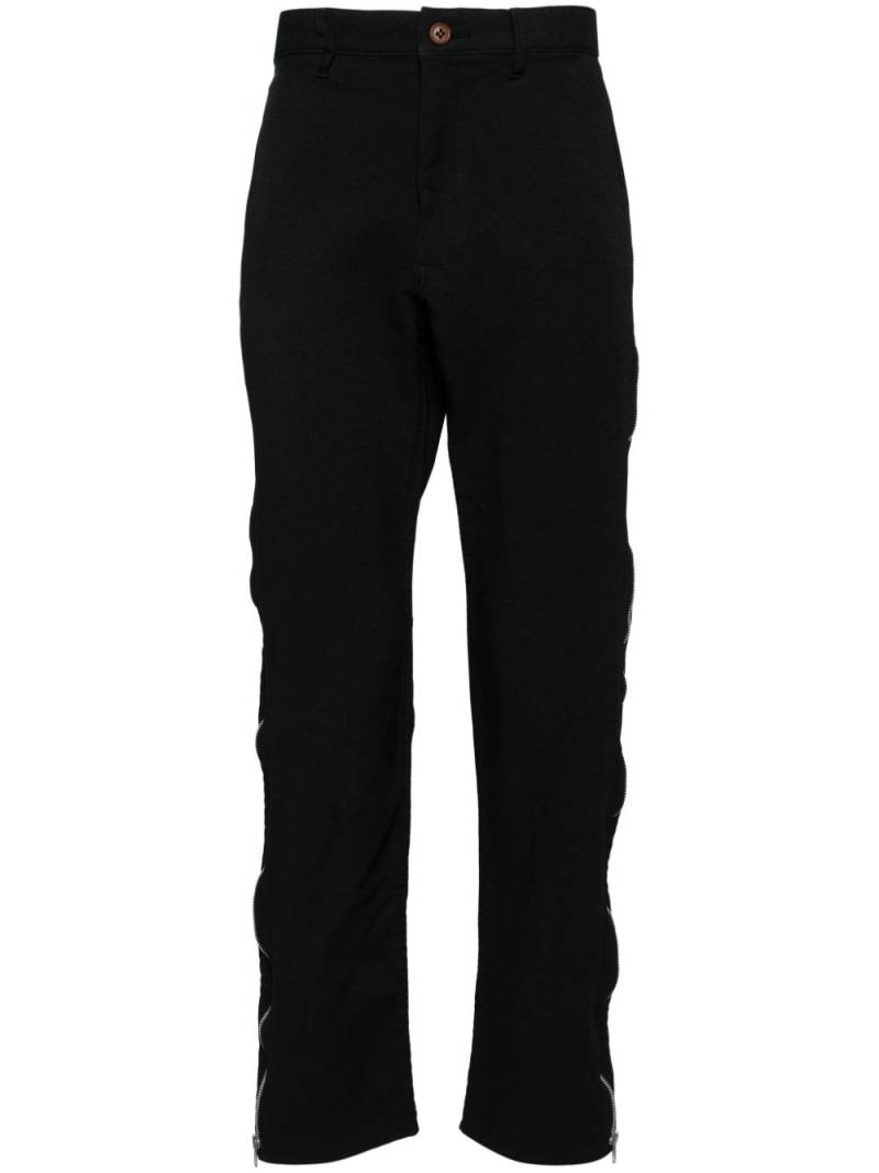 Black Comme Des Garçons zip-up tapered trousers von Black Comme Des Garçons