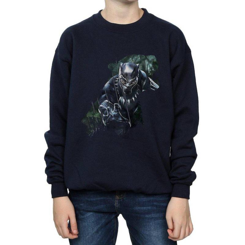 Sweatshirt Jungen Schwarz 128 von Black Panther