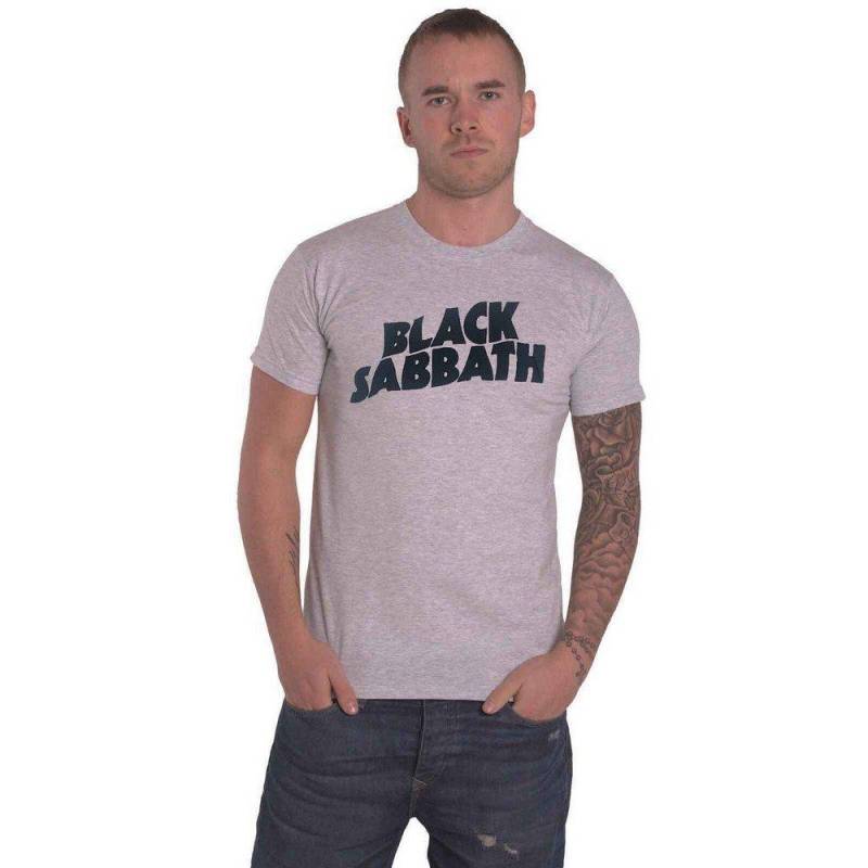 Tshirt Logo Damen Grau S von Black Sabbath