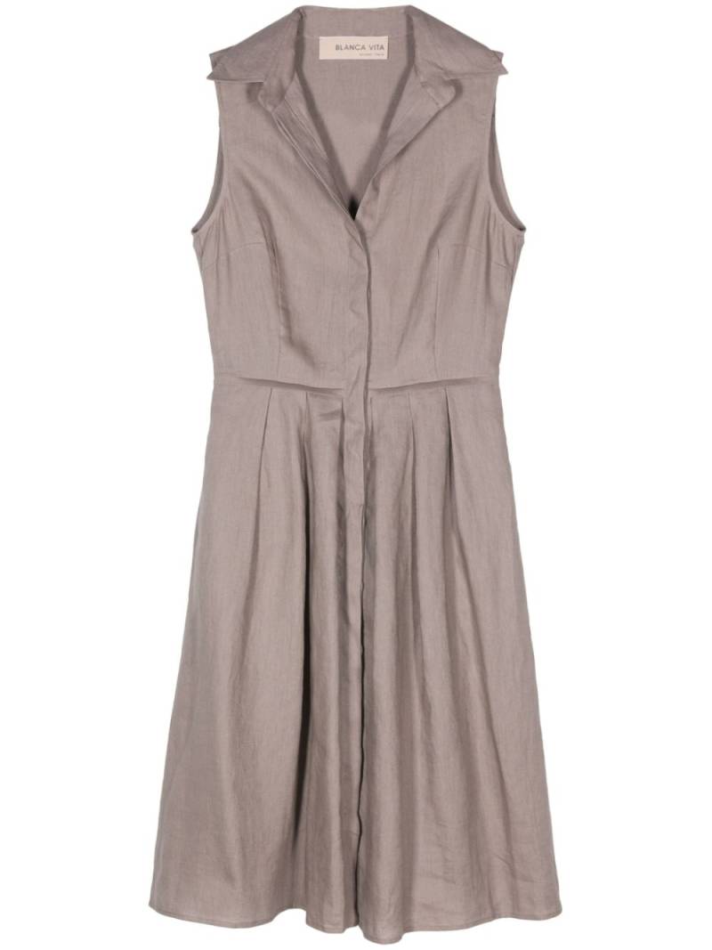 Blanca Vita Ansellia linen midi dress - Grey von Blanca Vita