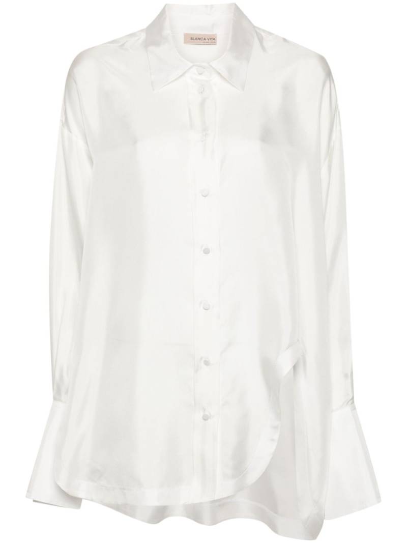 Blanca Vita Calanthe silk shirt - White von Blanca Vita