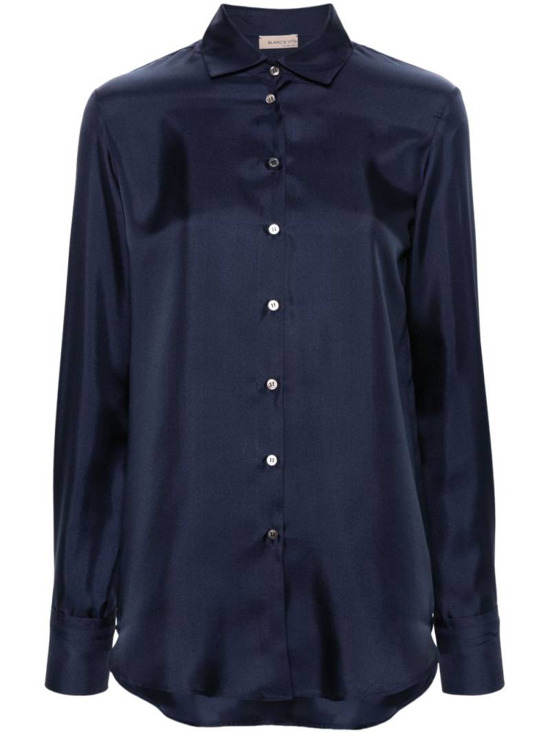 Blanca Vita Catalpa twill shirt - Blue von Blanca Vita