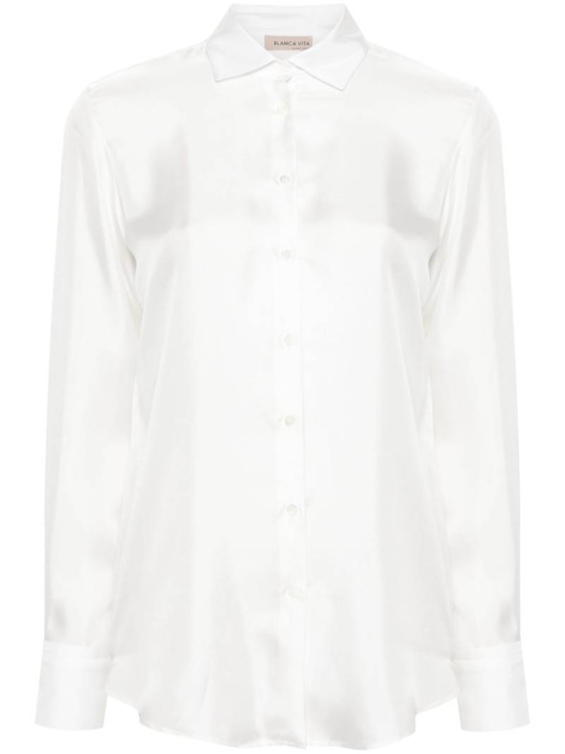 Blanca Vita Catalpa twill shirt - White von Blanca Vita