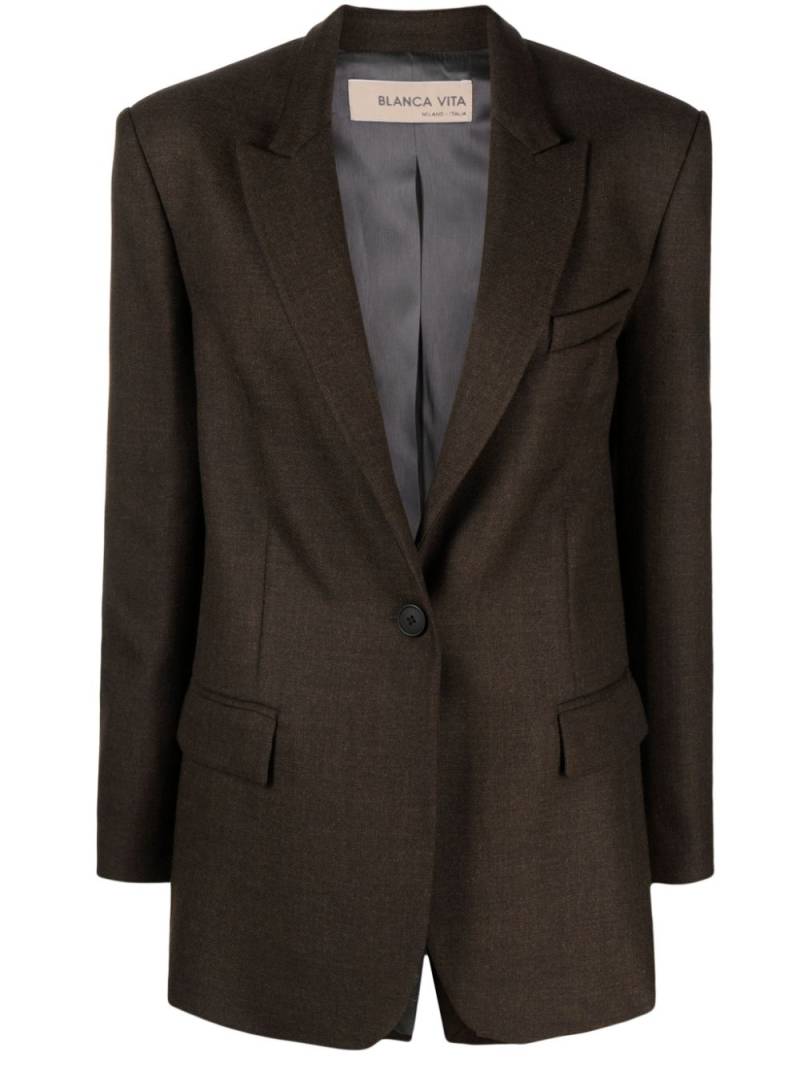 Blanca Vita Gasteria wool blend single-breasted blazer - Brown von Blanca Vita