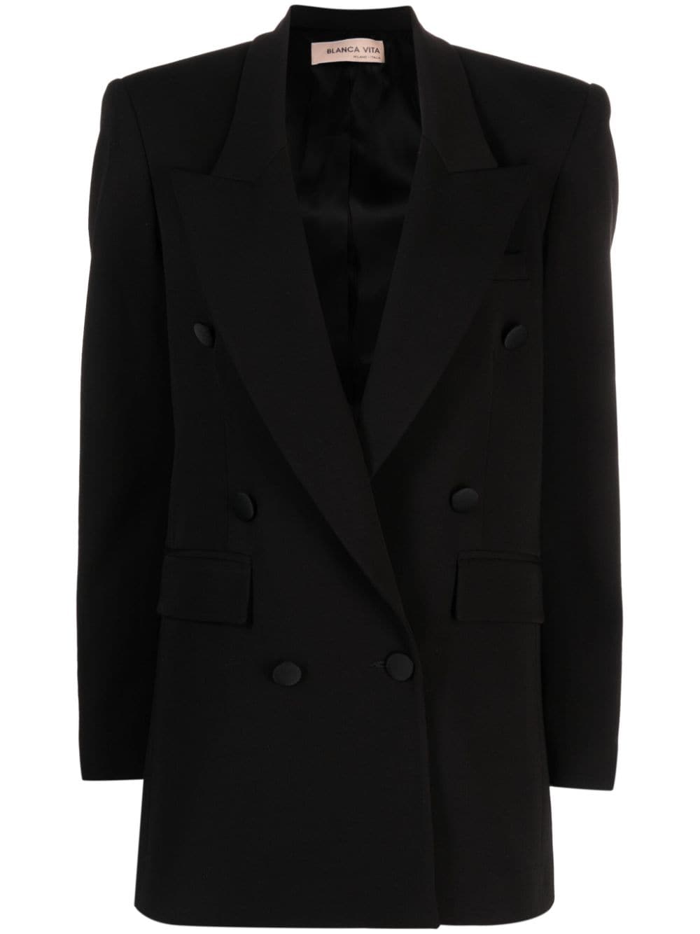 Blanca Vita Glicy dart-detail double-breasted blazer - Black von Blanca Vita