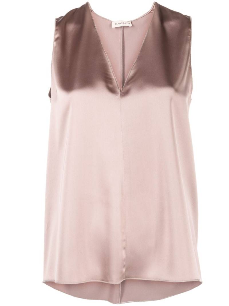 Blanca Vita V-neck satin tank top - Neutrals von Blanca Vita