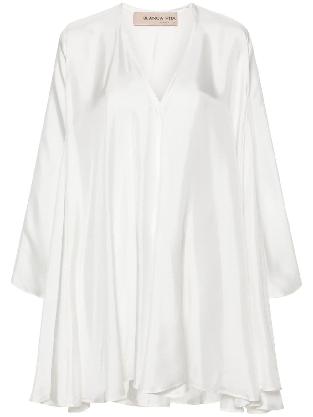 Blanca Vita V-neck silk minidress - White von Blanca Vita