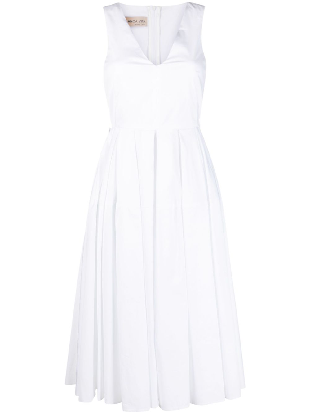 Blanca Vita V-neck sleeveless dress - White von Blanca Vita