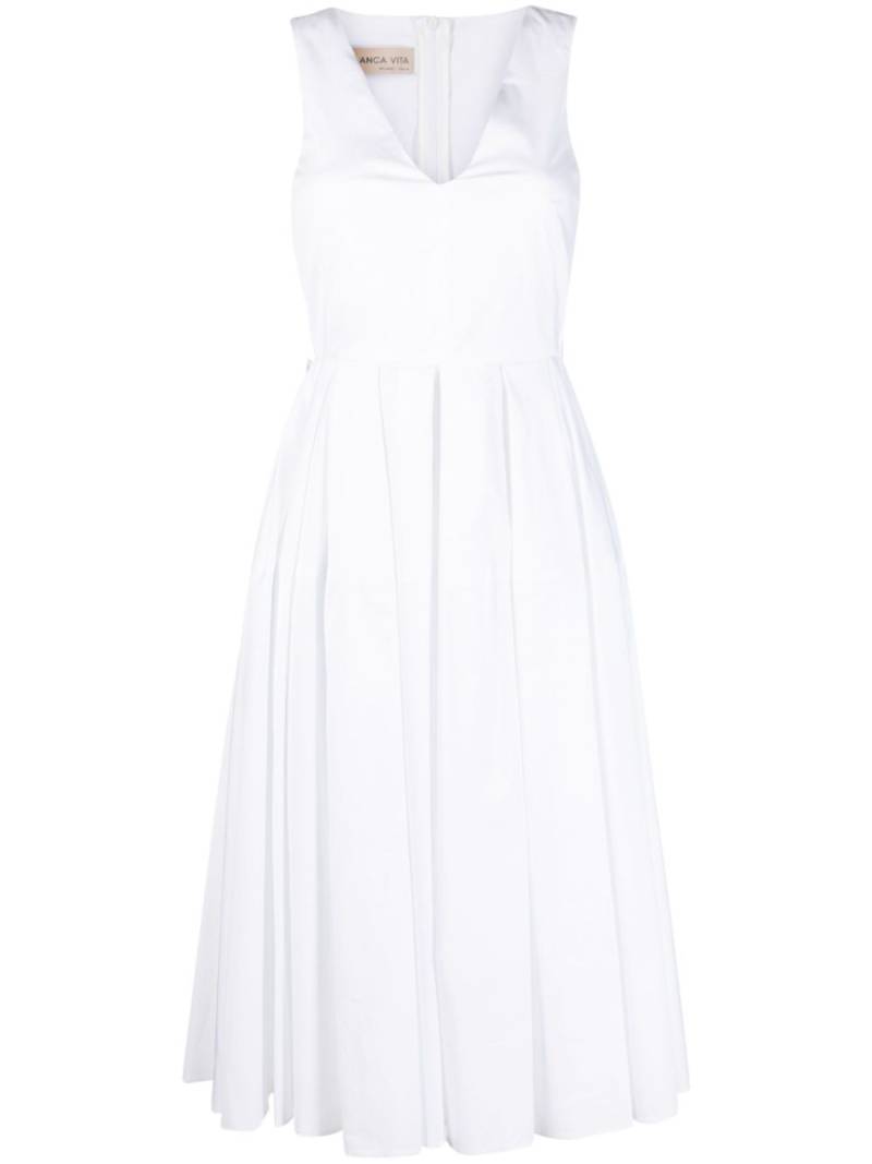 Blanca Vita V-neck sleeveless dress - White von Blanca Vita