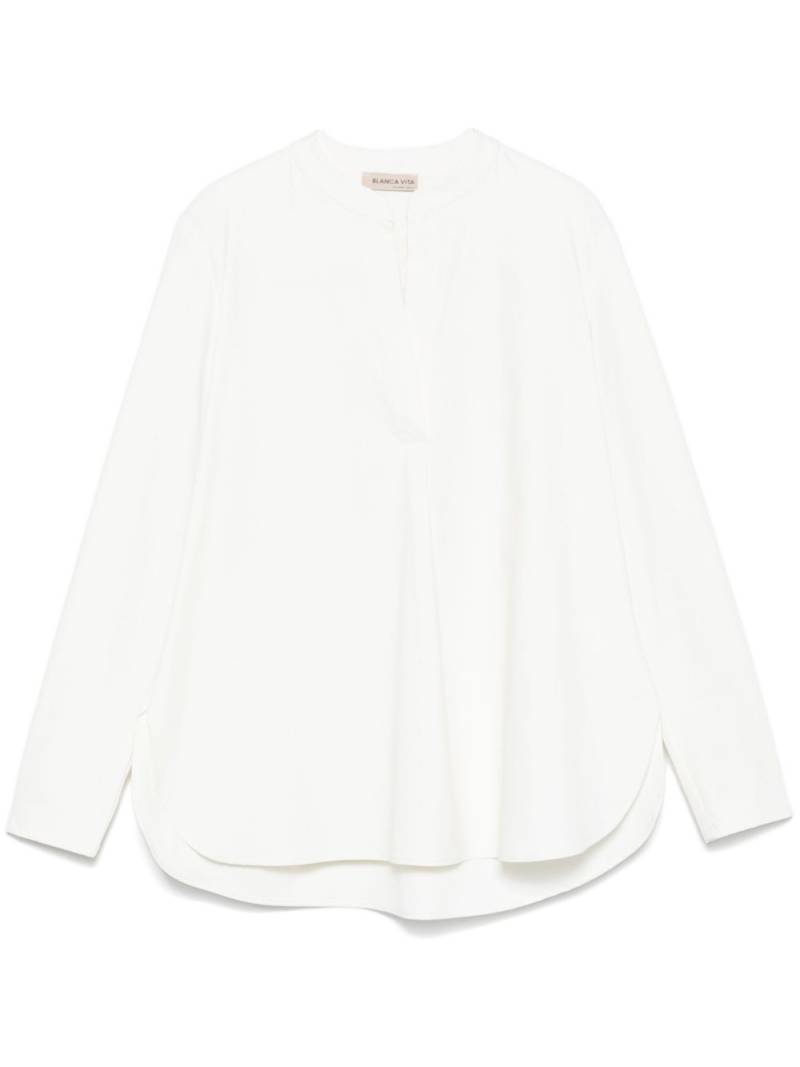 Blanca Vita band-collar blouse - White von Blanca Vita