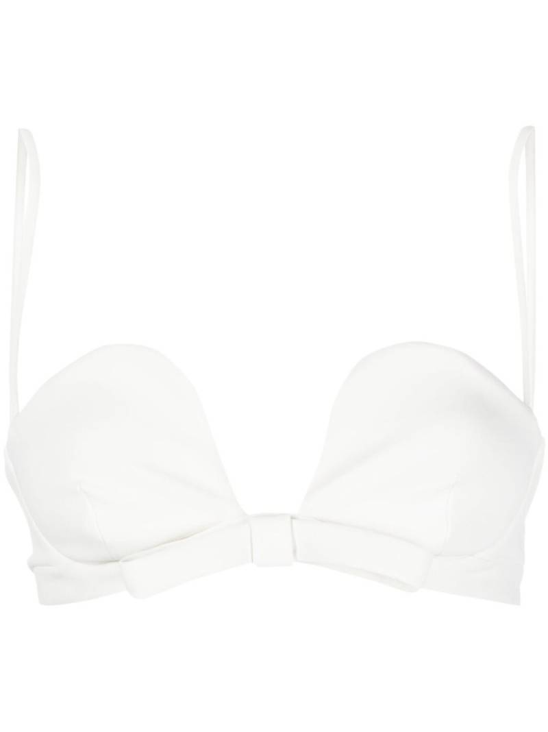 Blanca Vita bow-detail cropped top - White von Blanca Vita