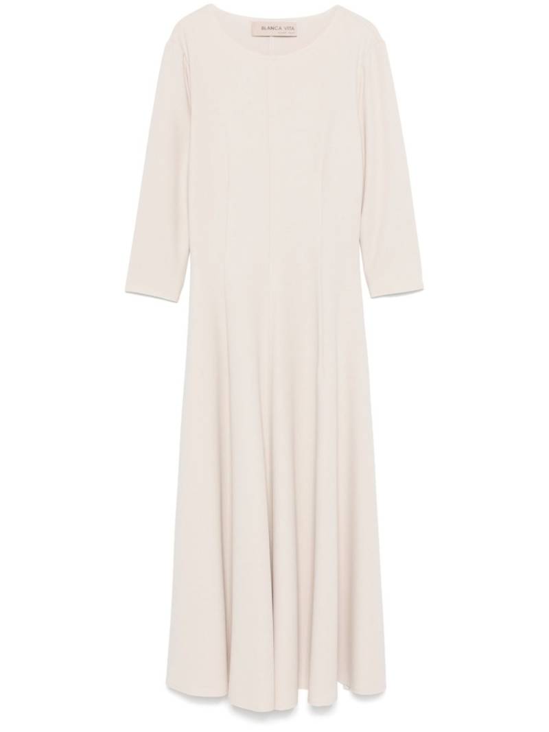 Blanca Vita crepe-texture midi dress - Neutrals von Blanca Vita