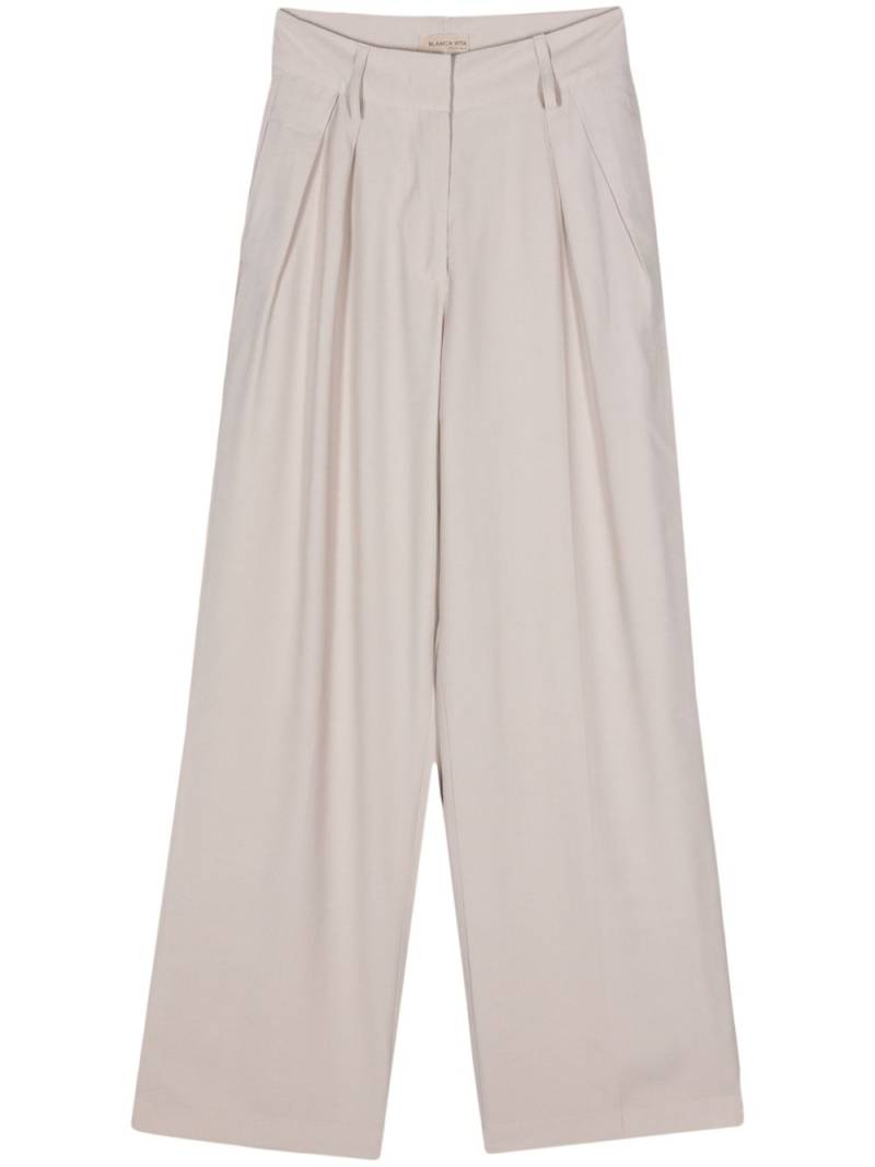 Blanca Vita darted wide-leg trousers - Neutrals von Blanca Vita