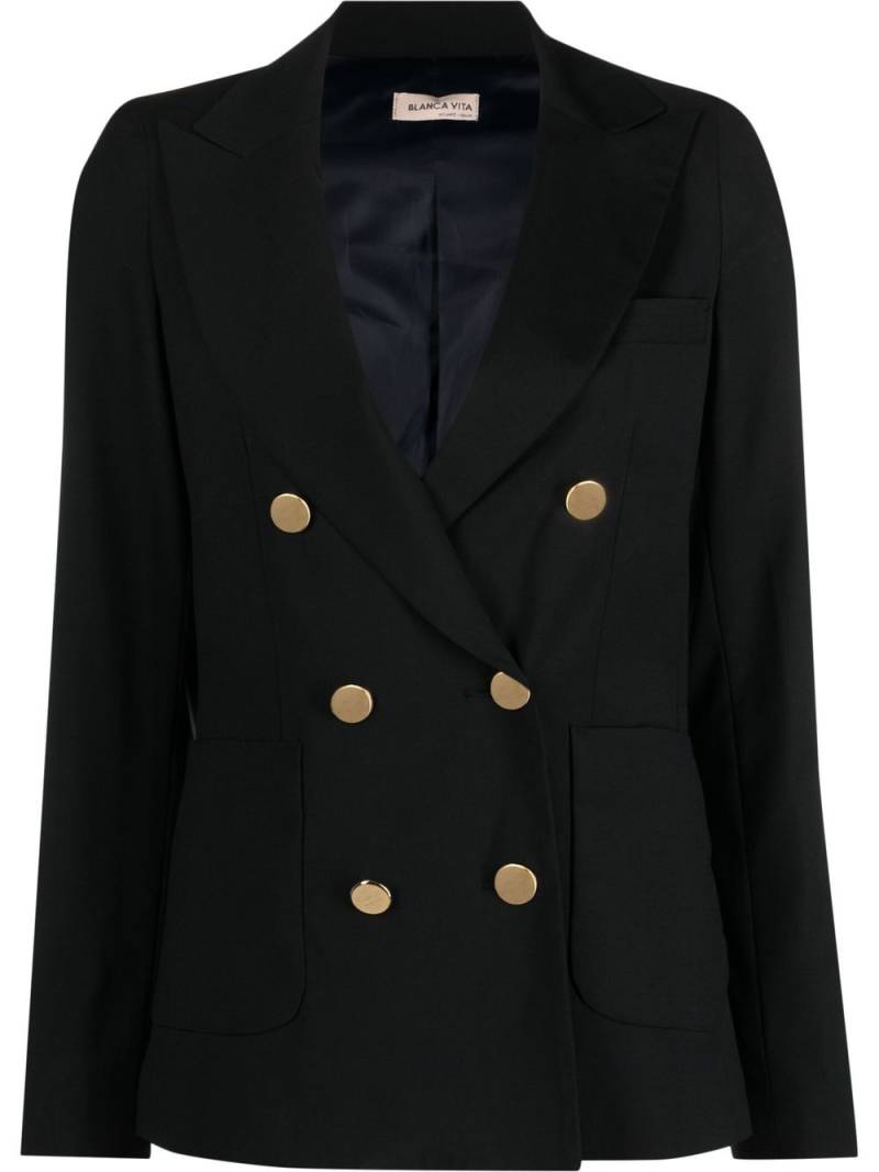 Blanca Vita double-breasted blazer - Black von Blanca Vita