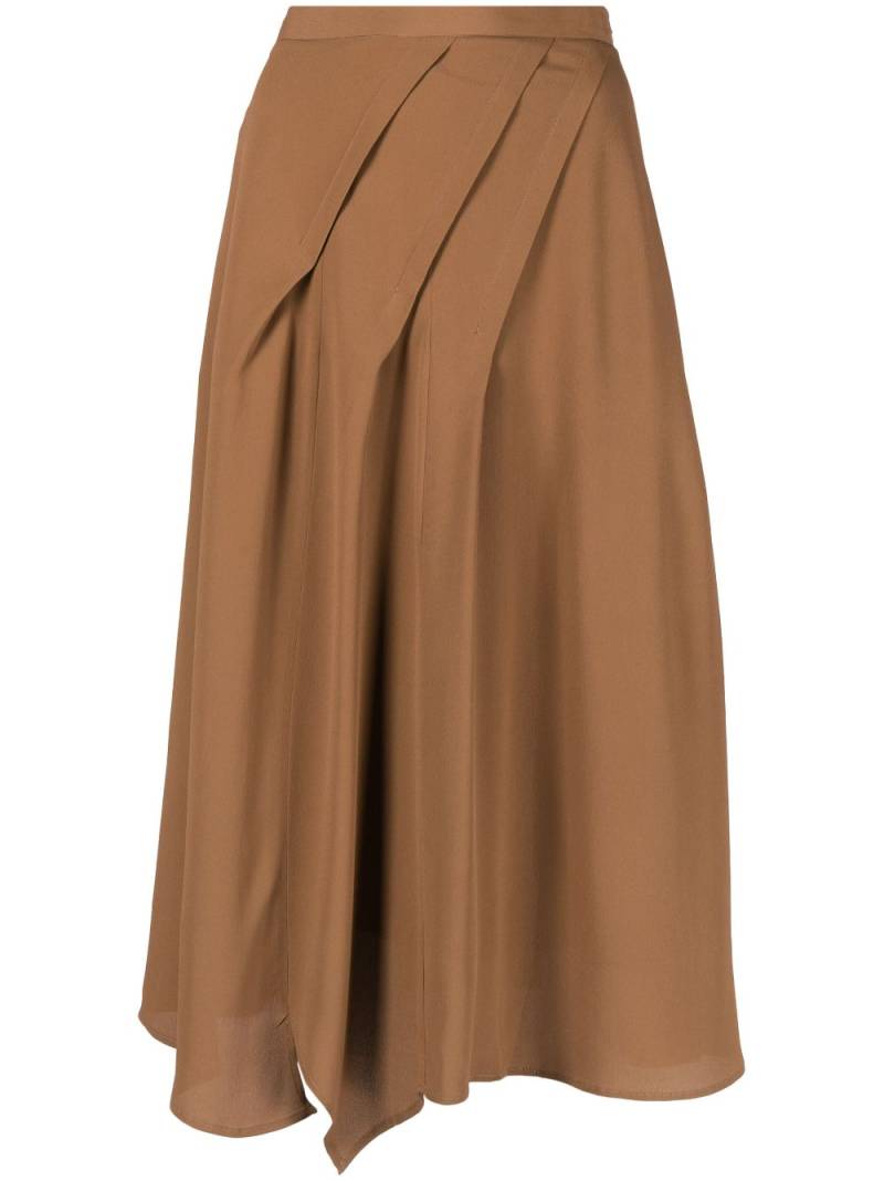 Blanca Vita draped midi skirt - Brown von Blanca Vita