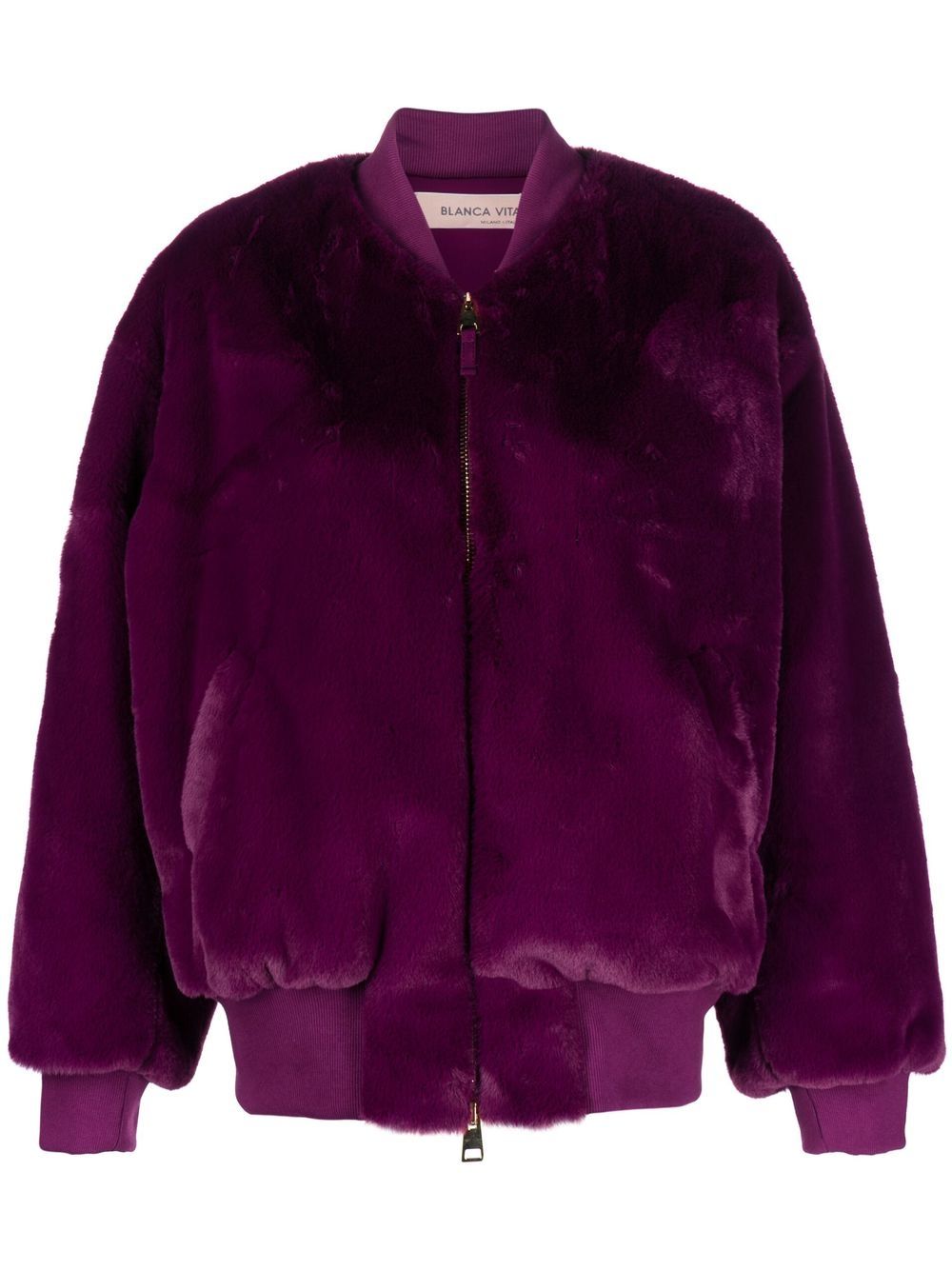 Blanca Vita faux-fur bomber jacket - Purple von Blanca Vita