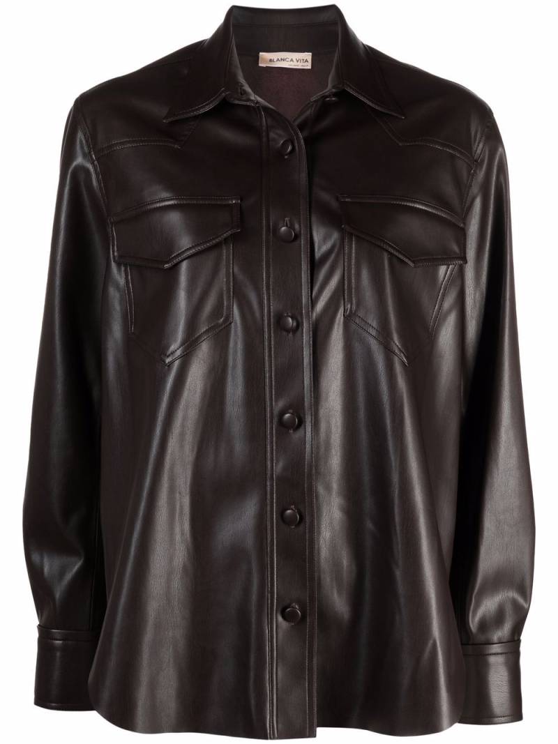 Blanca Vita faux-leather shirt - Red von Blanca Vita