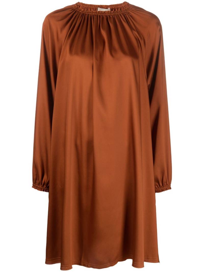 Blanca Vita gathered-detail long-sleeve dress - Orange von Blanca Vita