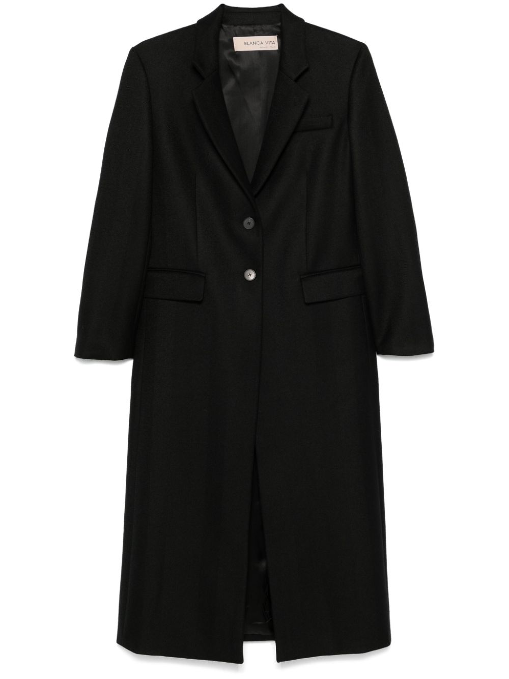 Blanca Vita herringbone-pattern coat - Black von Blanca Vita