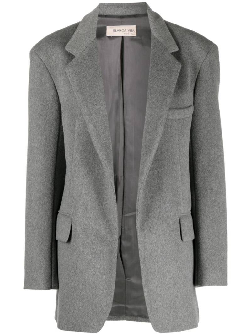 Blanca Vita notched-lapels mélange-effect blazer - Grey von Blanca Vita