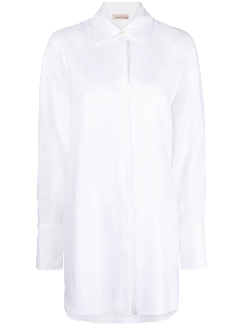 Blanca Vita oversized mini shirtdress - White von Blanca Vita