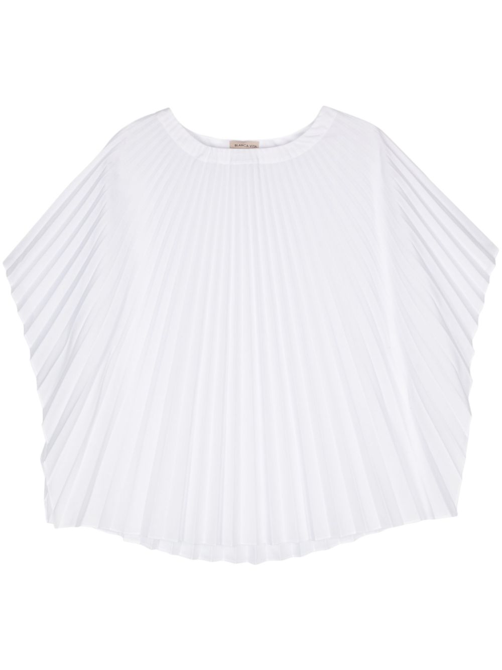 Blanca Vita plissé half-sleeved blouse - White von Blanca Vita