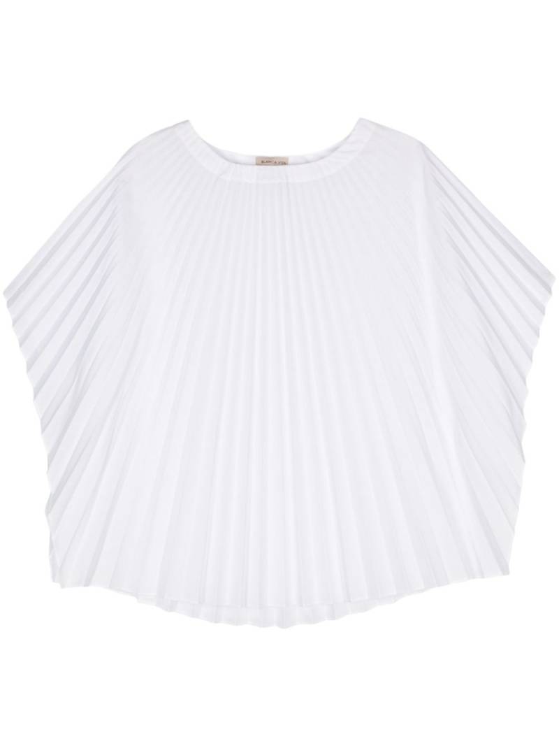 Blanca Vita plissé half-sleeved blouse - White von Blanca Vita