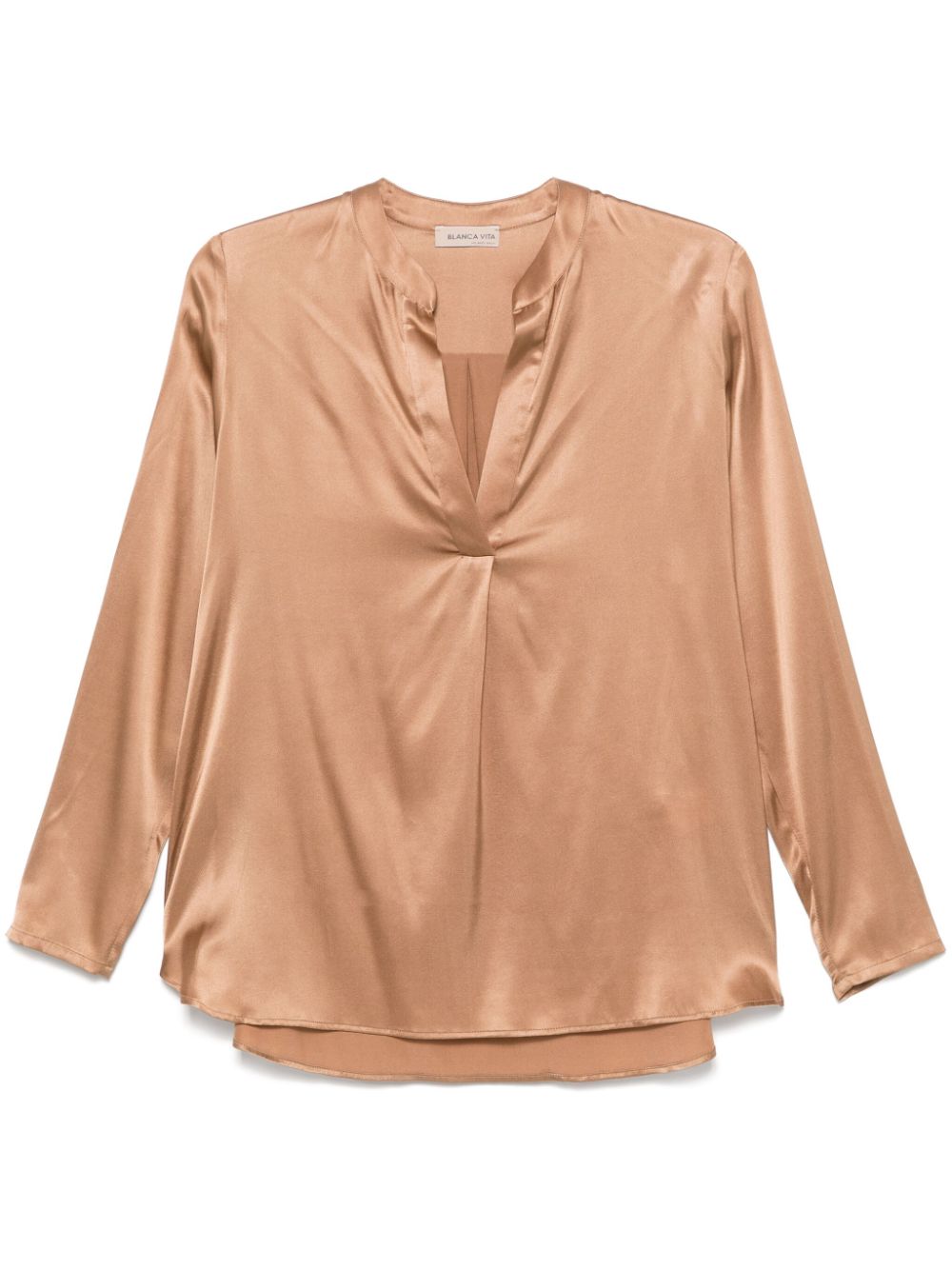 Blanca Vita satin blouse - Brown von Blanca Vita