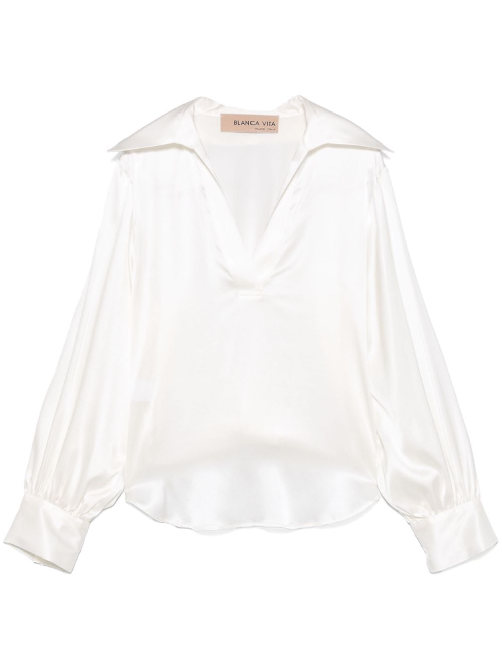 Blanca Vita satin blouse - White von Blanca Vita