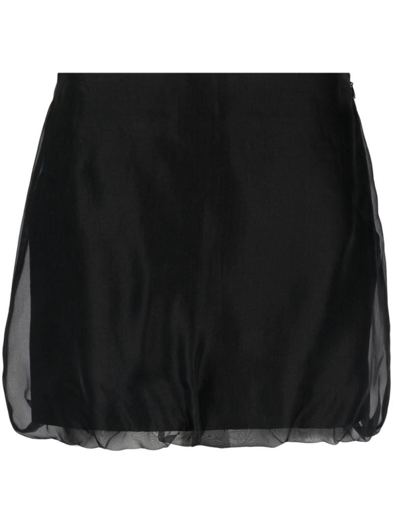 Blanca Vita satin-finish silk miniskirt - Black von Blanca Vita