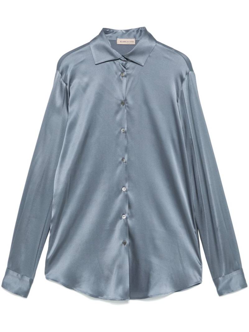 Blanca Vita satin shirt - Blue von Blanca Vita