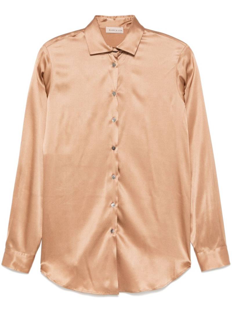 Blanca Vita satin shirt - Brown von Blanca Vita