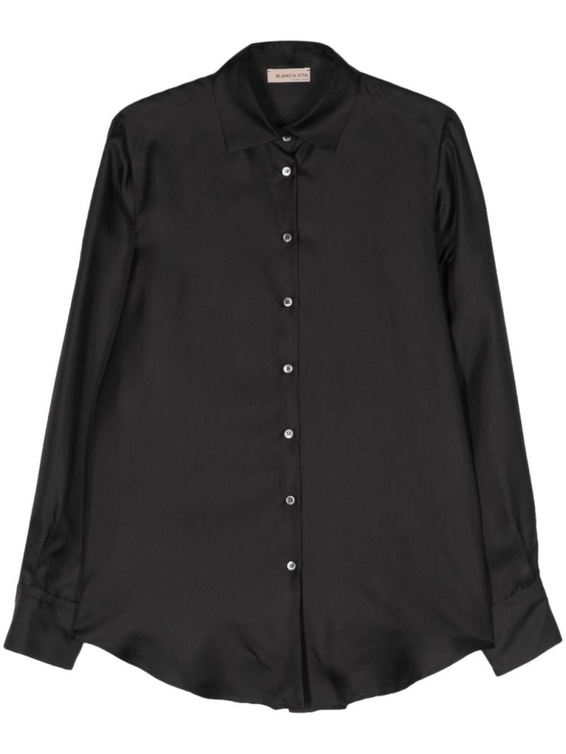 Blanca Vita silk satin shirt - Black von Blanca Vita