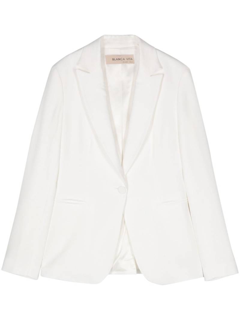 Blanca Vita single-breasted twill blazer - White von Blanca Vita