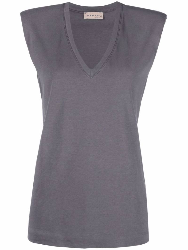 Blanca Vita sleeveless V-neck top - Grey von Blanca Vita