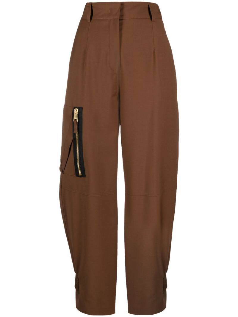 Blanca Vita tapered-leg cargo trousers - Brown von Blanca Vita