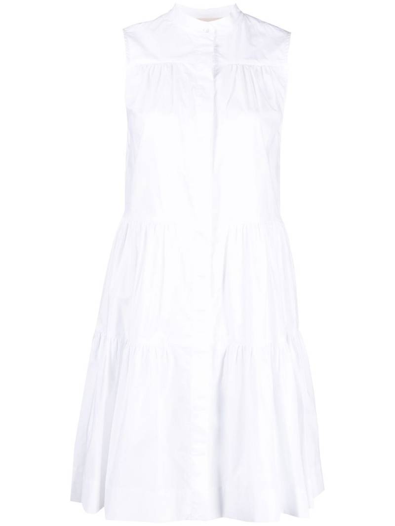 Blanca Vita tiered cotton shirtdress - White von Blanca Vita