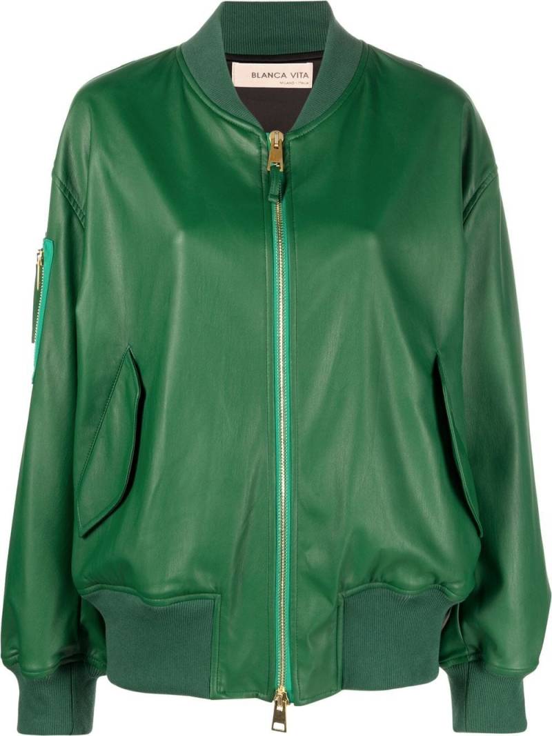 Blanca Vita zip-fastening bomber jacket - Green von Blanca Vita