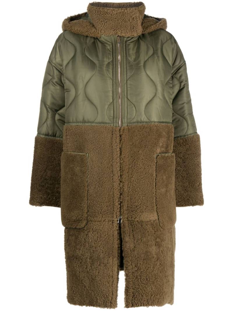 Blancha panelled quilted hooded jacket - Green von Blancha