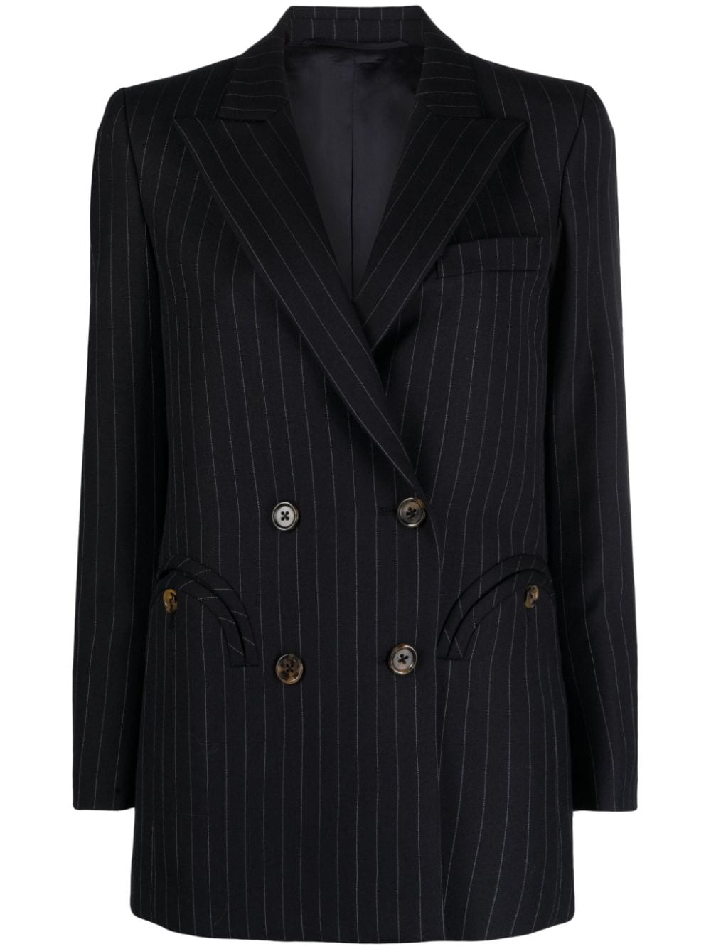 Blazé Milano pinstripe-pattern wool blazer - Blue von Blazé Milano