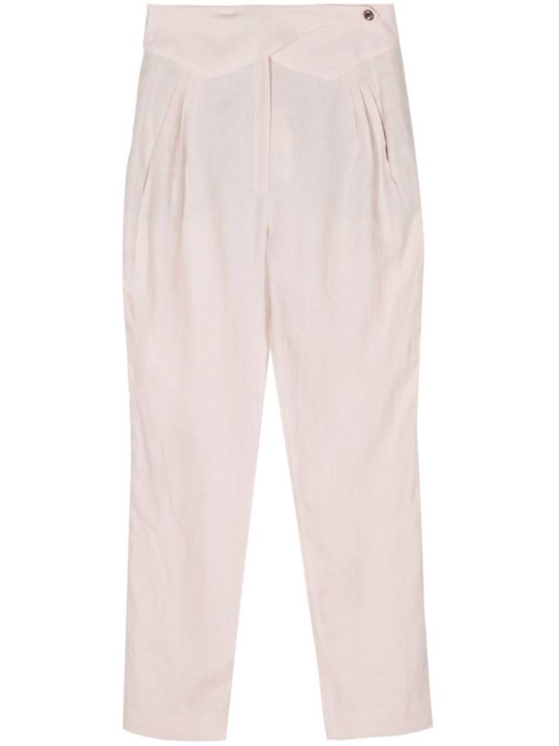 Blazé Milano tapered-leg linen trousers - Pink von Blazé Milano