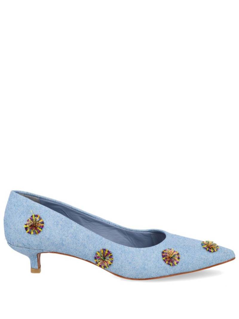 Blue Bird Shoes 30mm embroidered denim pumps von Blue Bird Shoes