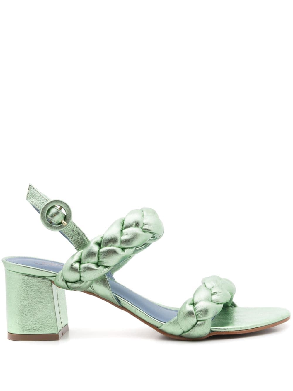 Blue Bird Shoes 65mm metallic braided leather sandals - Green von Blue Bird Shoes