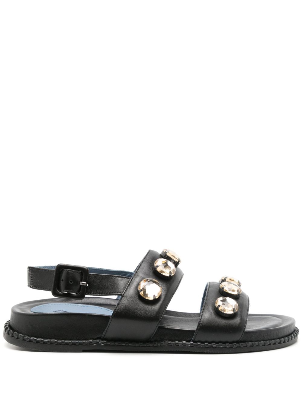 Blue Bird Shoes Catarina crystal-embellished leather sandals - Black von Blue Bird Shoes