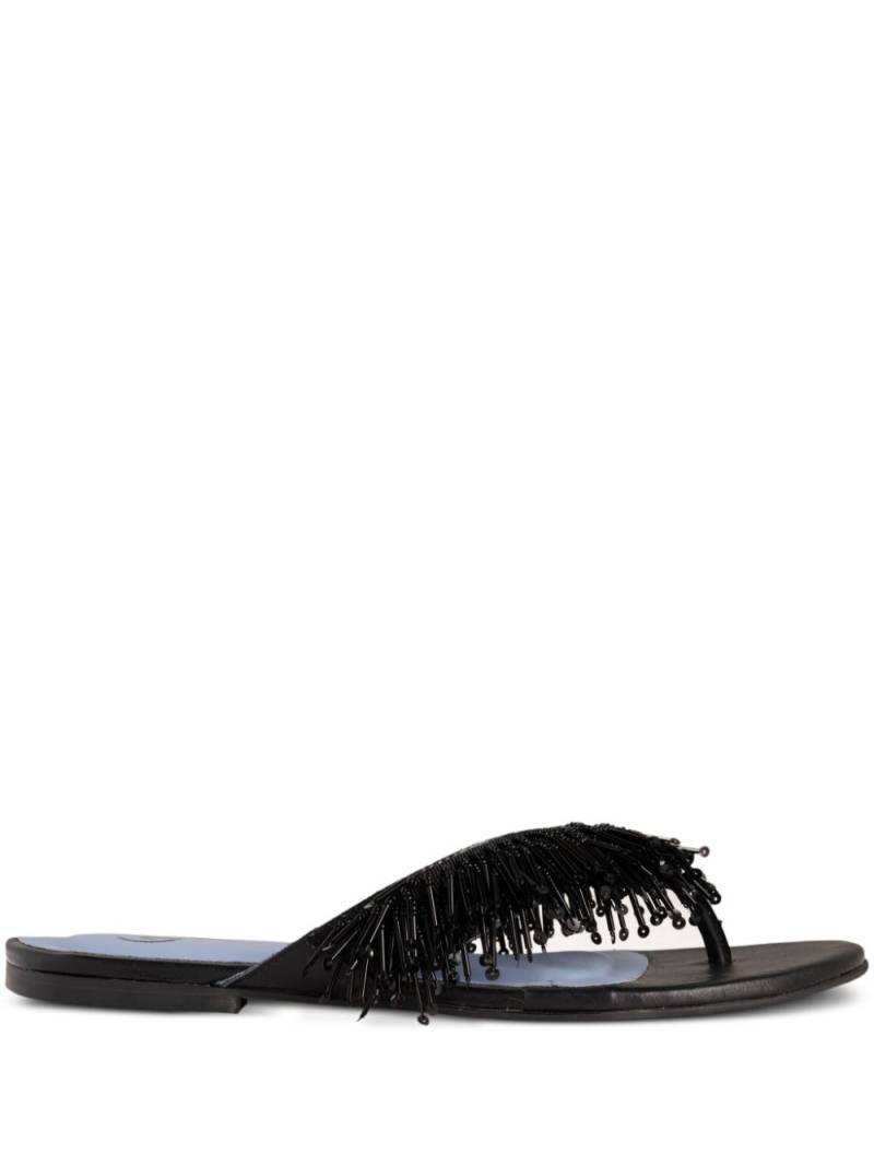 Blue Bird Shoes frayed leather slides - Black von Blue Bird Shoes