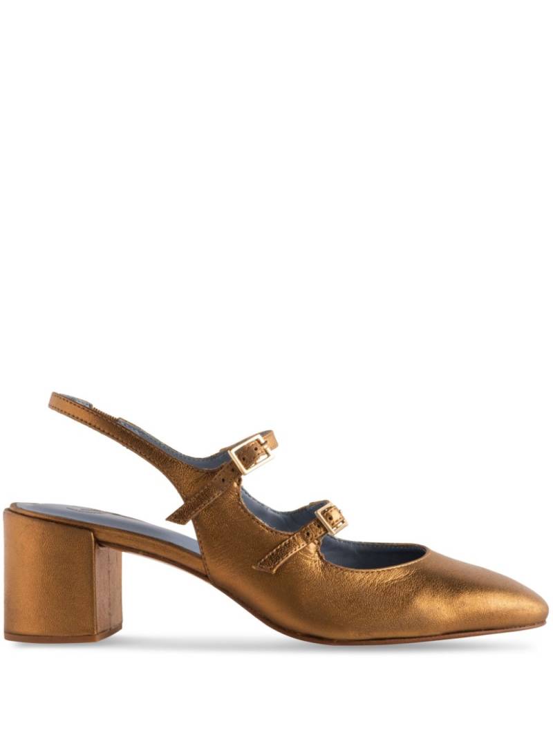 Blue Bird Shoes slingback leather pumps - Gold von Blue Bird Shoes